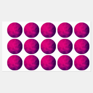 Custom Magenta Round Labels