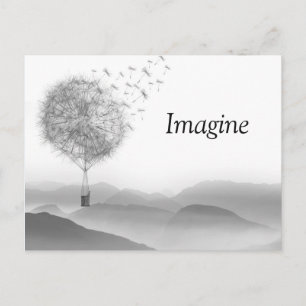 Custom Magical Dandelion Hot Air Balloon Imagine Postcard