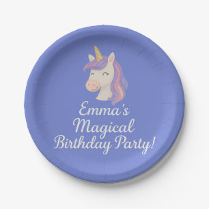 Custom Magical Unicorn Birthday Plates