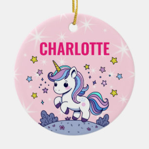 Custom Magical Unicorn Personalized Ceramic Ornament