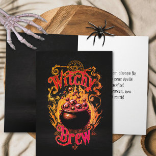 Custom Magical Witch Brew Vintage Happy Halloween Card