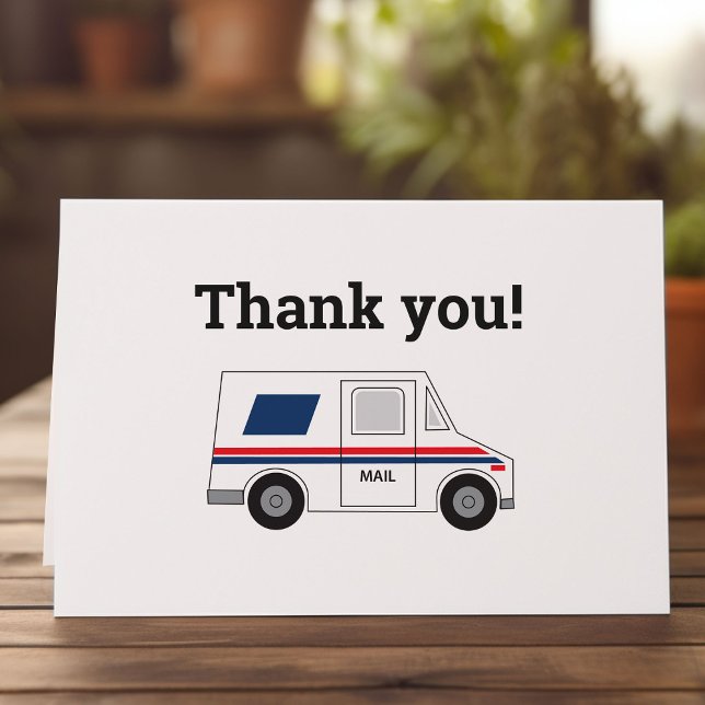 Custom Mail Carrier Folded Thank You Card (Mail Carrier thank you card for customers)