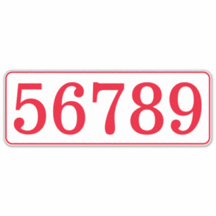 Custom mailbox house number template vinyl sticker