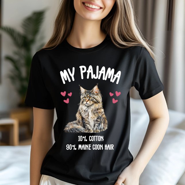 Custom Maine Coon Pajama Art T-Shirt (Creator Uploaded)