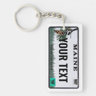 Custom Maine License Text Keychain