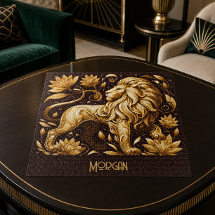 Custom Majestic Gold Lion Jigsaw Puzzle
