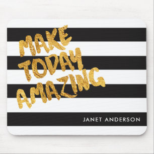 Custom Make Today Amazing Black and Gold Mouse Pad