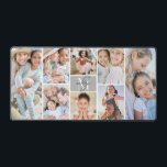 Custom Make Your Own 8 Photo Collage Desk Mat<br><div class="desc">Personalized Initial Name Monogram Photo Collage Desk Mat. Add a personal and stylish touch to your workspace with this custom desk mat, perfect as an office accessory or extra-large mouse pad for your work-from-home business. The design features a gray box in the center with a crisp white initial letter and...</div>