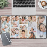 Custom Make Your Own 9 Photo Collage Desk Mat<br><div class="desc">Personalized Initial Name Monogram 9-Photo Collage Desk Mat. Add a meaningful and stylish touch to your workspace with this custom desk mat—perfect as an oversized mouse pad or desktop accessory. The design features a 9-photo collage layout, giving you space to highlight your favourite moments with family, friends, kids, pets, or...</div>