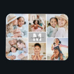 Custom Make Your Own Photo Magnet<br><div class="desc">Personalized Horizontal Initial Name Monogram Photo Collage Magnet. Add a personal and stylish touch to your space with this custom horizontal magnet, perfect for the fridge, locker, or office. The design features a grey box in the centre with a clean white initial and a black script name for a timeless...</div>