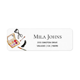 Custom Makeup Beauty Return Address Labels