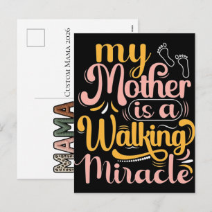 Custom Mama 2026 Faux Baby Feet Keepsake Holiday Postcard