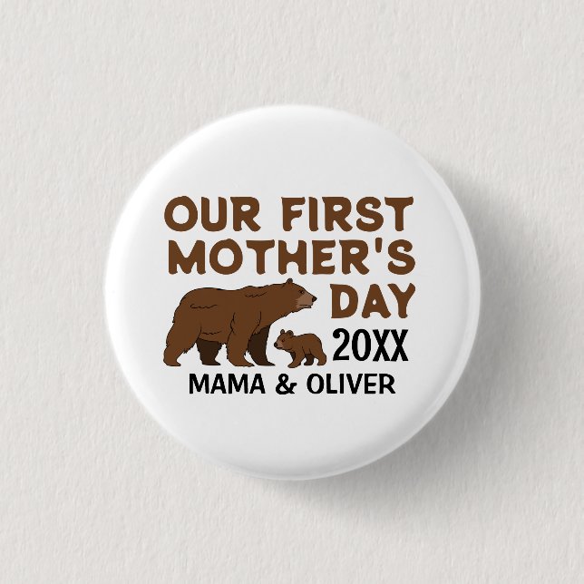 Custom Mama And Kid  1 Inch Round Button (Front)