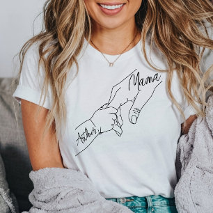 Custom Mama And Kids Holding Hands personalized T-Shirt
