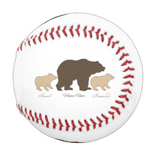 Custom Mama Bear With 2 Kid Names Mothers Day Gift Baseball