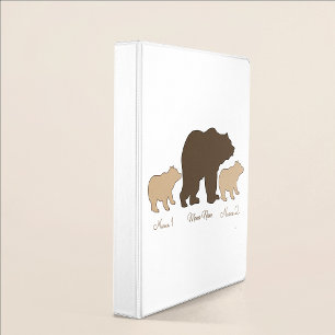 Custom Mama Bear With 2 Kid Names Mothers Day Gift Binder