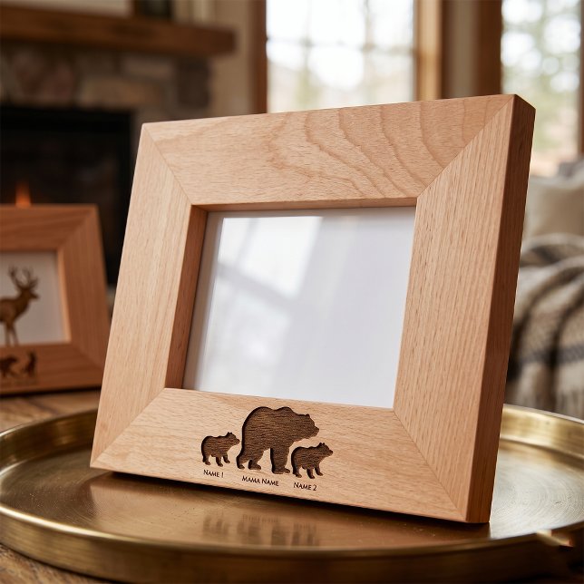 Custom Mama Bear With 2 Kid Names Mothers Day Gift Etched Frames (Creator Uploaded)