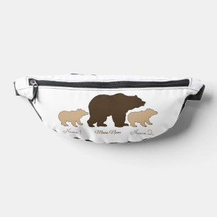 Custom Mama Bear With 2 Kid Names Mothers Day Gift Fanny Pack
