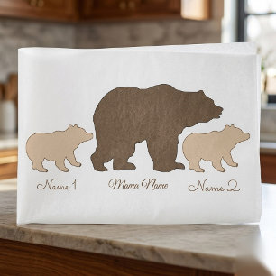 Custom Mama Bear With 2 Kid Names Mothers Day Gift Tissue Paper