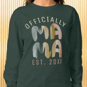 Custom Mama Est. Year Cute Whimsical Retro Boho  Sweatshirt
