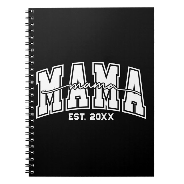 Custom Mama Est. Year Personalized Mom Established Notebook (Front)