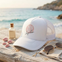 Custom MAMA Script Name Pink Circle Trucker Hat