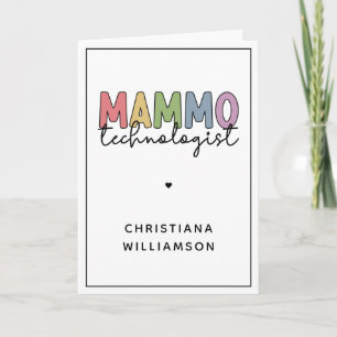 Custom Mammo Technologist Mammography Tech Card