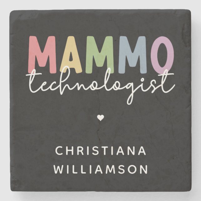 Custom Mammo Technologist Mammography Tech Gifts Stone Coaster (Front)