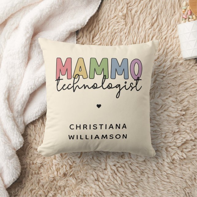 Custom Mammo Technologist Mammography Tech Throw Pillow (Blanket)