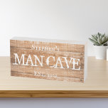 Custom Man Cave Personalized Gift Wooden Box Sign<br><div class="desc">This design may be personalized in the area provided by changing the photo and/or text. Or it can be customized by clicking Personalize this Template and then choosing the click to customize further option and delete or change the colour of the background, add text, change the text colour or style,...</div>