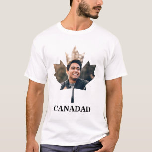 Custom maple leaf shape photo happy Canada day T-Shirt