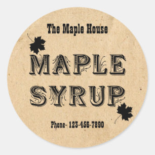 Custom Maple Syrup Round Business Sticker