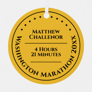 Custom Marathon Runner Finisher Medal Metal Ornament