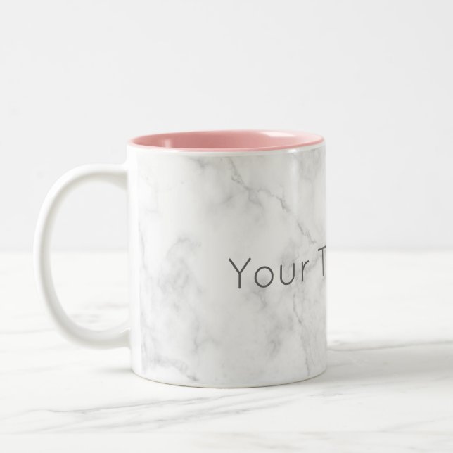 Custom Marble Coffee Mug -Pink (Left)