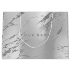Custom Marble Grey Monoch Metallic Abstract Silver