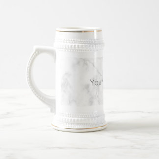 Custom Marble Modern Stein -White/Gold
