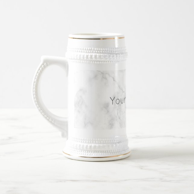 Custom Marble Modern Stein -White/Gold (Left)