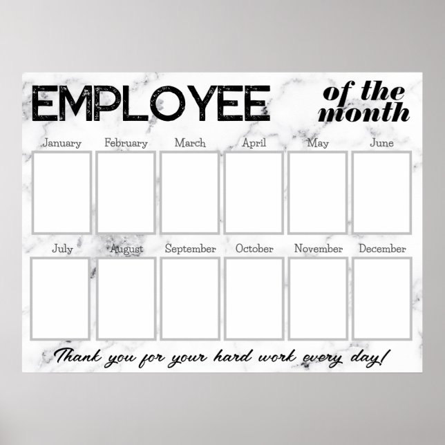 Custom Marble photo employee of the month display Poster (Front)