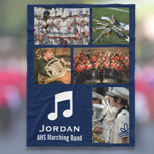 Custom Marching Band or Orchestra 5 Photo Collage Fleece Blanket
