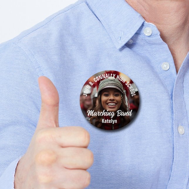 Custom Marching Band Photo High School Spirit 2 Inch Round Button (Creator Uploaded)