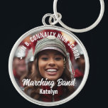 Custom Marching Band Photo High School Spirit Keychain<br><div class="desc">This cool customized high school marching band photo spirit keychain features white typography of your team and player name. Personalize with the band name or mascot across the player photograph.</div>