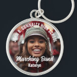 Custom Marching Band Photo High School Spirit Keychain<br><div class="desc">This cool customized high school marching band photo spirit keychain features white typography of your team and player name. Personalize with the band name or mascot across the player photograph.</div>