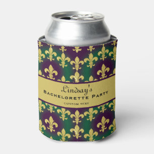 Custom Mardi Gras Bachelorette Party Can Cooler
