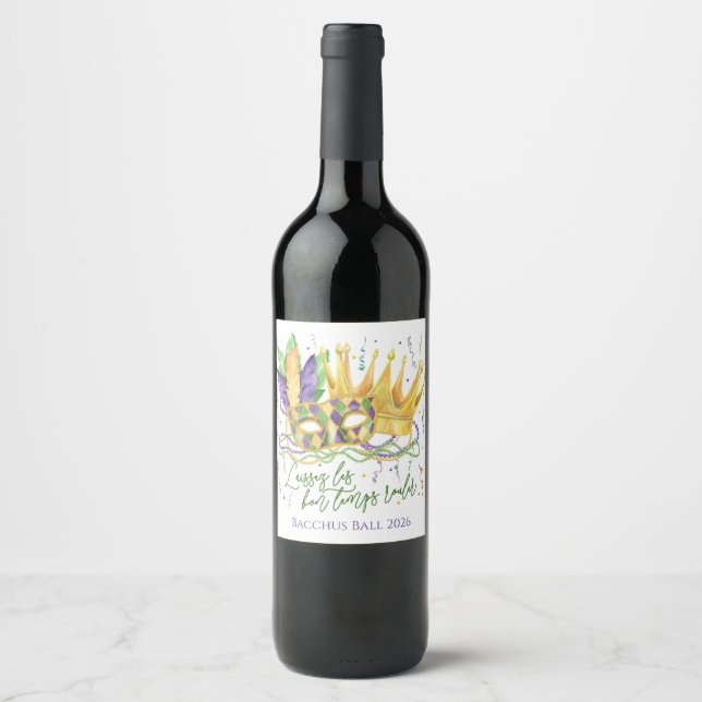 Custom Mardi Gras Beverage Labels (Front)