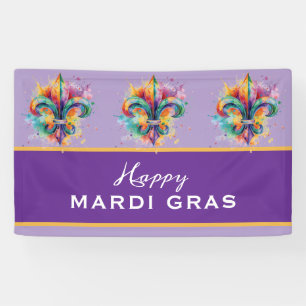 Custom Mardi Gras Colors Banner