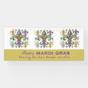 Custom Mardi Gras Colors Banner