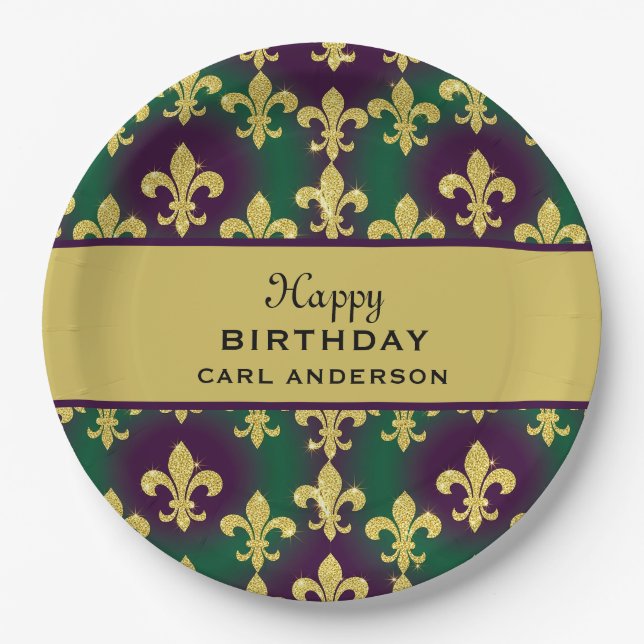 Custom Mardi Gras Party Paper Plate (Front)