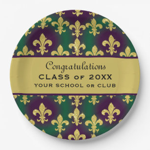 Custom Mardi Gras Party Paper Plate