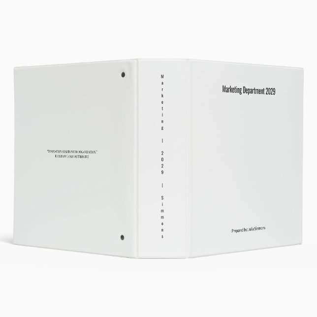 Custom Marketing Department 3 Ring Binder  (Background)