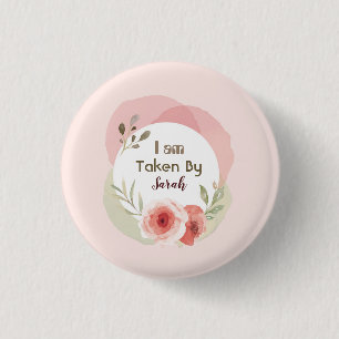 Custom Marriage Proposal White, Pick 1 Inch Round Button